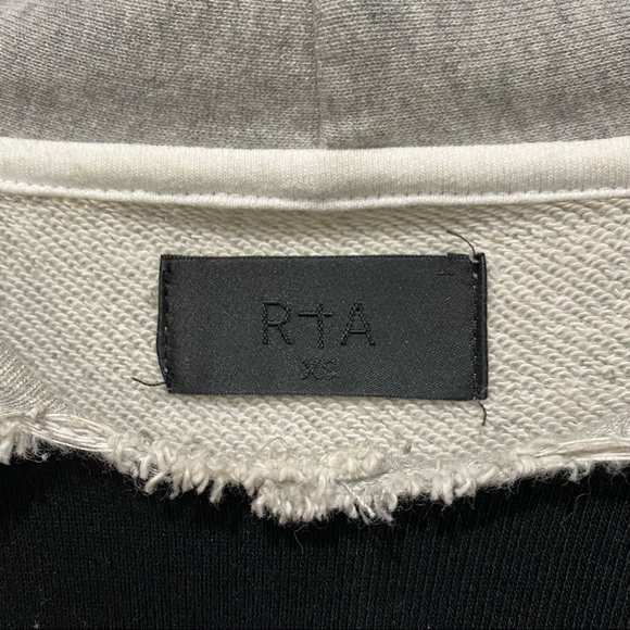 R + A 90’s Logo Block Colour Hoodie Black Grey Mens Size XS $690 - Picture 11 of 12
